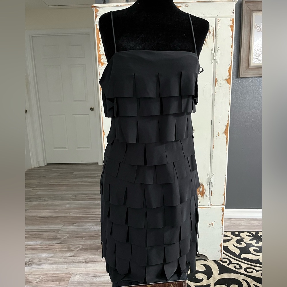 JS collection, Black fringe dress size 14